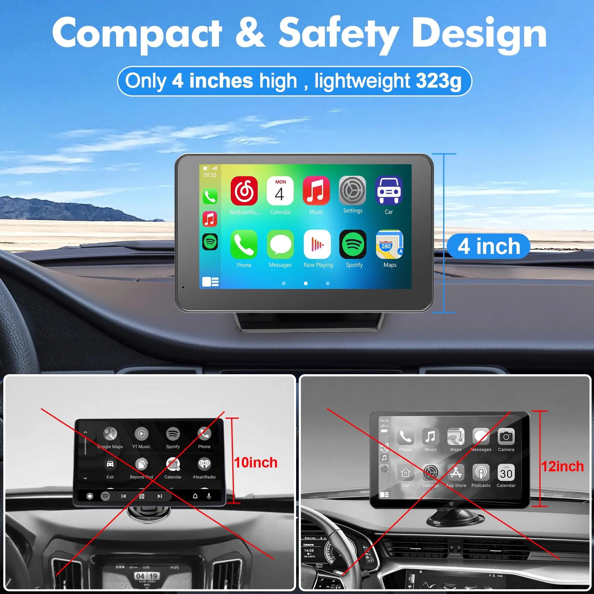 【PASLDA】2026 Summervibes-Upgraded Wireless Carplay Screen for Andriod & Iphone : the Ultimate Portable Car Play Adapter for Seamless In-Car Entertainment